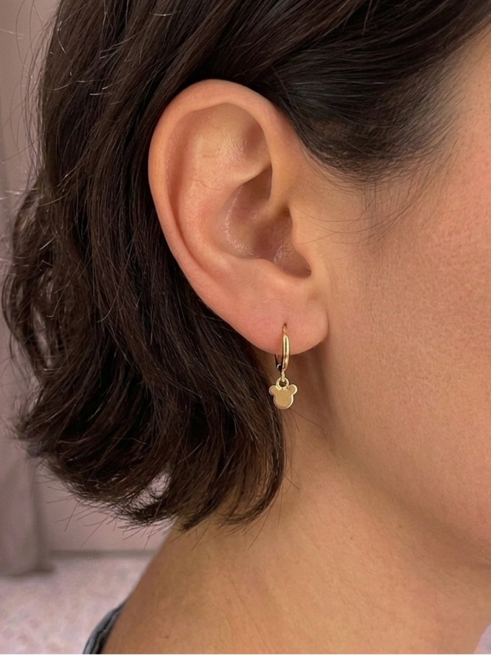 Mickey Petit Drop Hoops Earrings